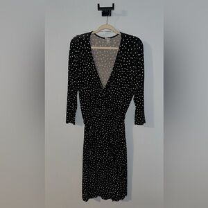 Stretchy Black Polka Dot Dress